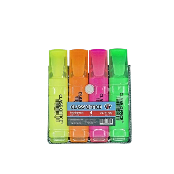 טוש זוהר סט 4 יחידות